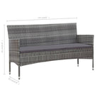 Set de muebles de jardín 4 pzas y cojines ratán sintético gris
