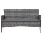 Set de muebles de jardín 4 pzas y cojines ratán sintético gris