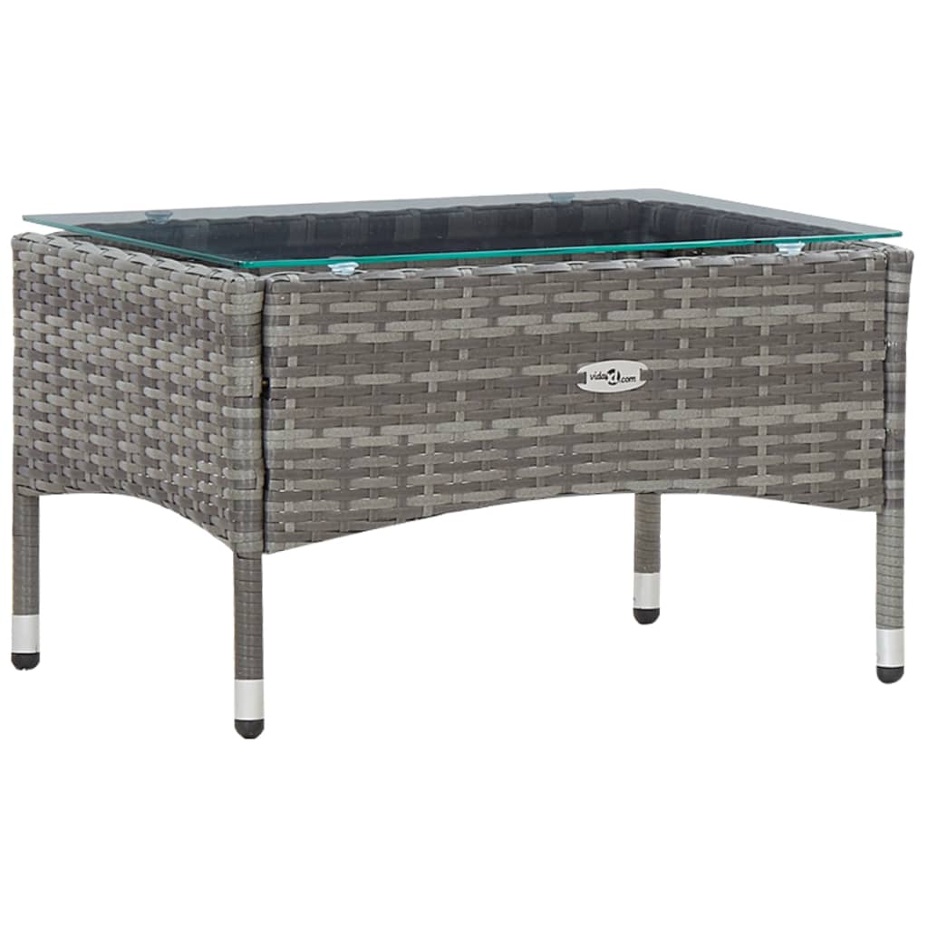 Set de muebles de jardín 4 pzas y cojines ratán sintético gris