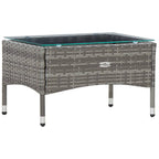 Set de muebles de jardín 4 pzas y cojines ratán sintético gris