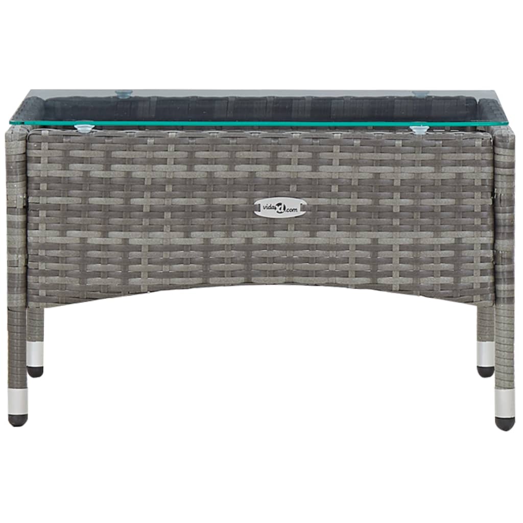 Set de muebles de jardín 4 pzas y cojines ratán sintético gris