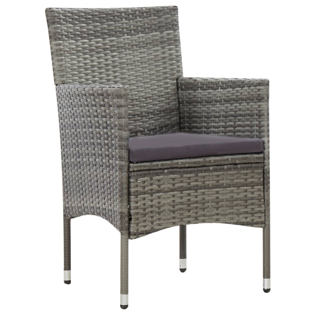 Set de muebles de jardín 4 pzas y cojines ratán sintético gris
