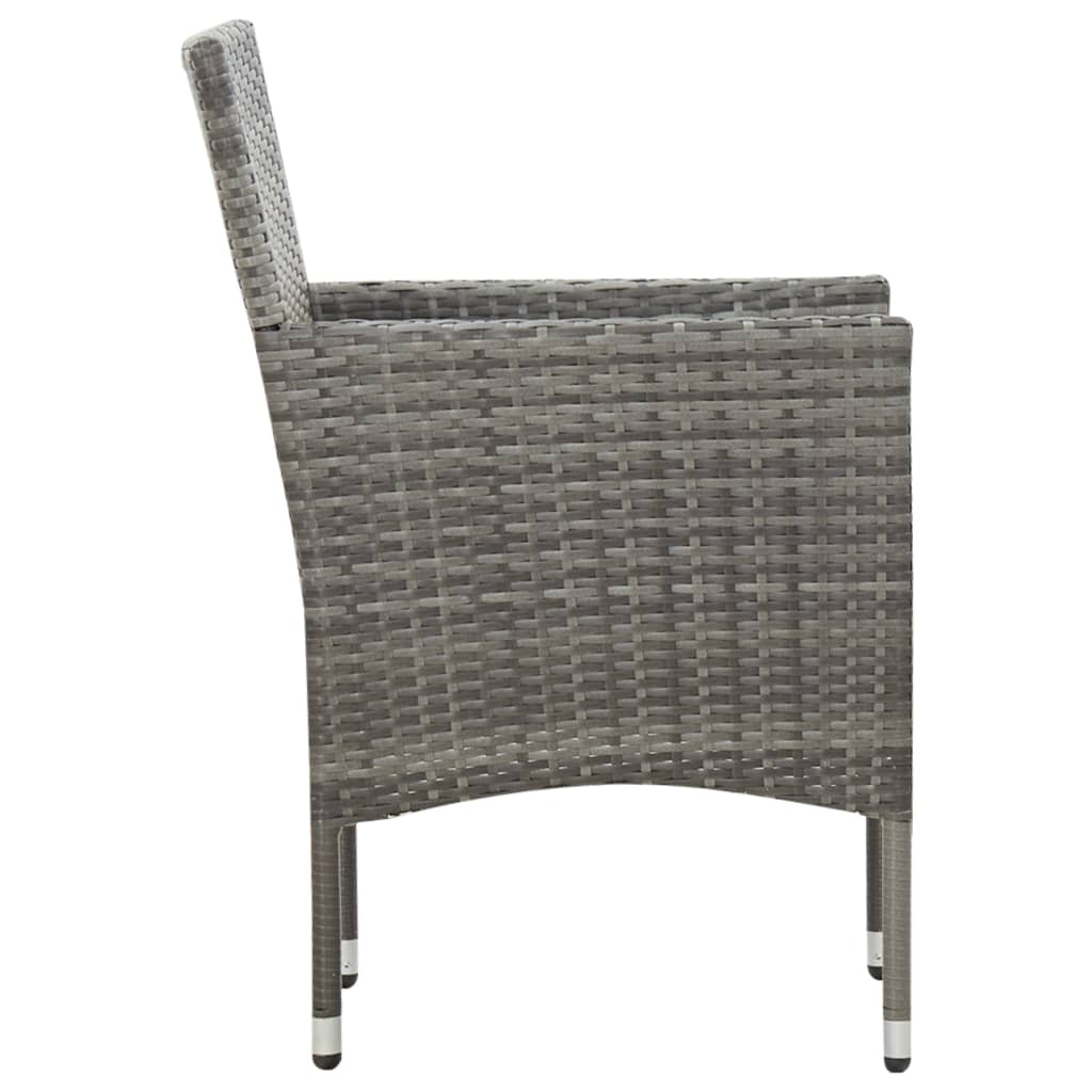 Set de muebles de jardín 4 pzas y cojines ratán sintético gris