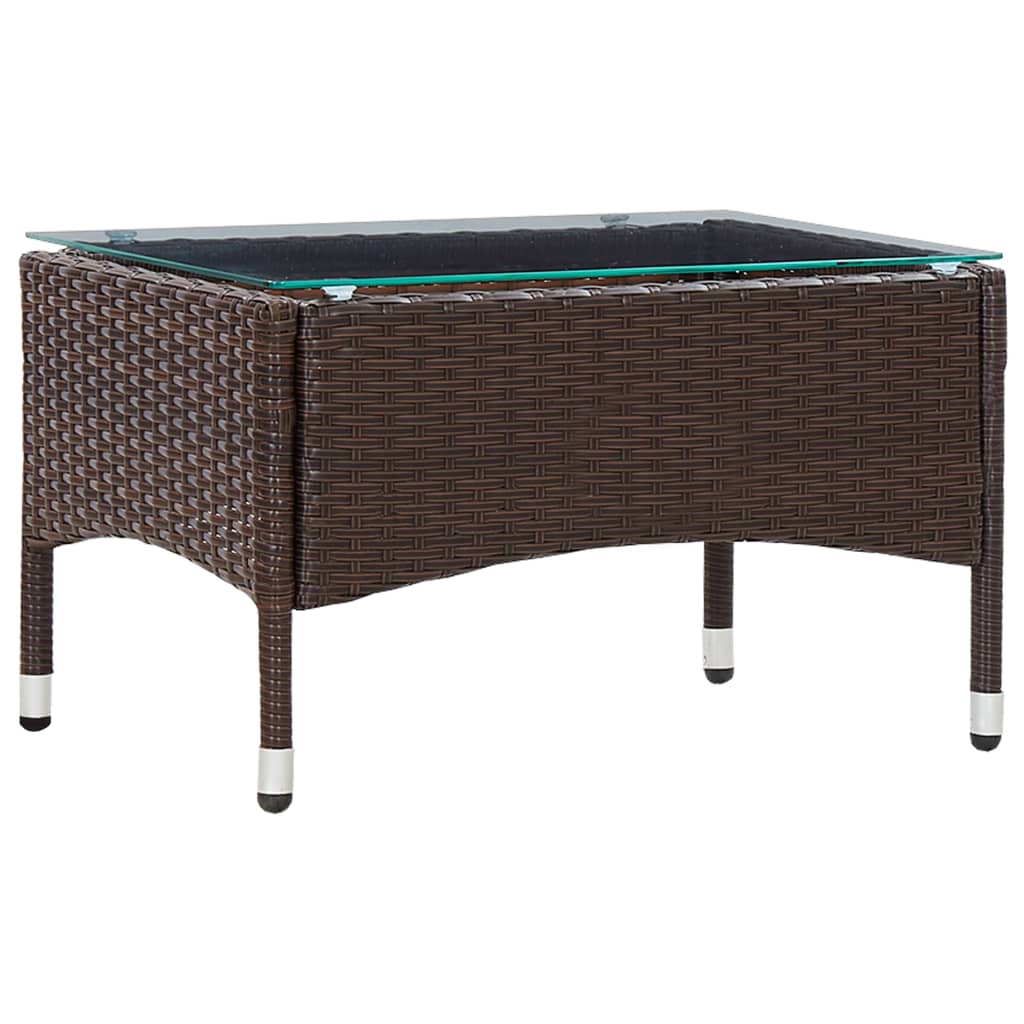 Gray synthetic rattan coffee table 60x40x36 cm