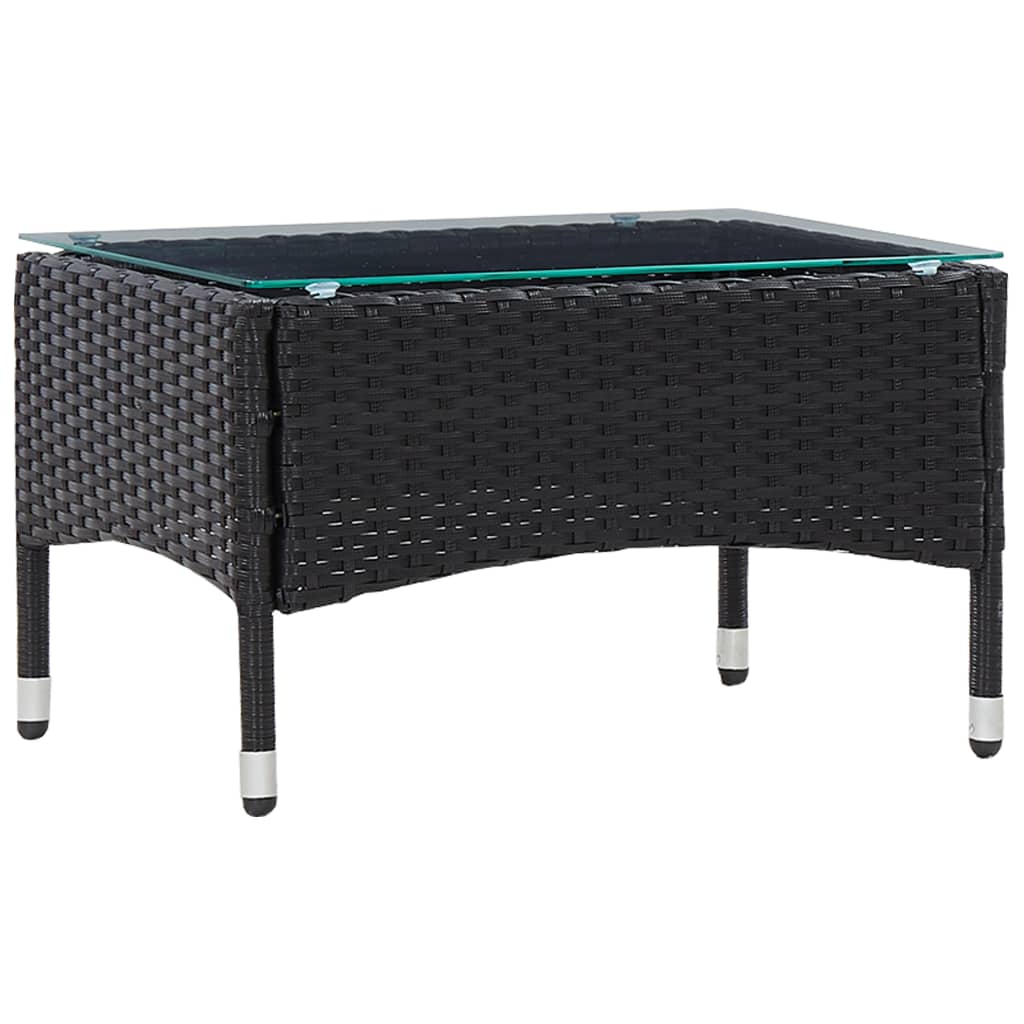 Gray synthetic rattan coffee table 60x40x36 cm