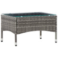 Mesa de centro de ratán sintético gris 60x40x36 cm
