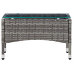 Mesa de centro de ratán sintético gris 60x40x36 cm