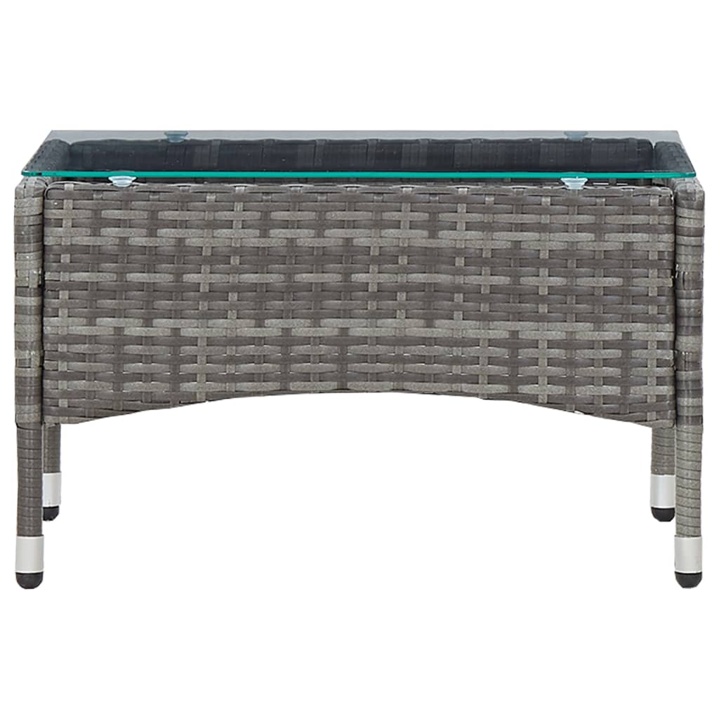 Mesa de centro de ratán sintético gris 60x40x36 cm