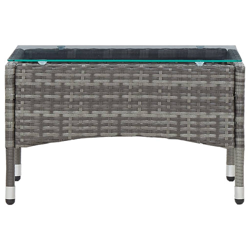 Gray synthetic rattan coffee table 60x40x36 cm
