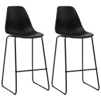 Juego de mesa alta y taburetes 3 piezas plástico negro