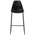 Juego de mesa alta y taburetes 3 piezas plástico negro