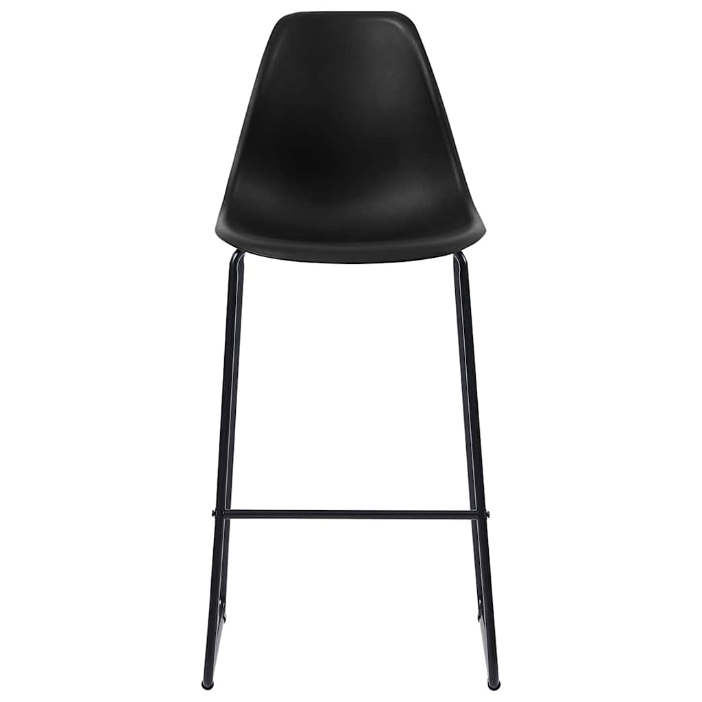 Juego de mesa alta y taburetes 3 piezas plástico negro