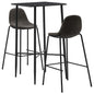 Juego de mesa alta y taburetes 3 piezas plástico negro