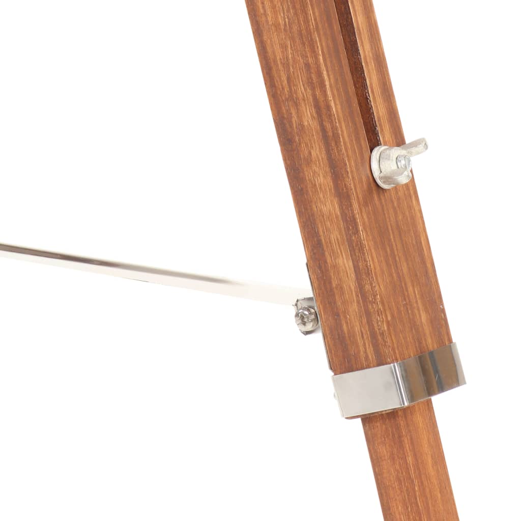 Lámpara de trípode madera maciza de teca marrón y blanco 141 cm