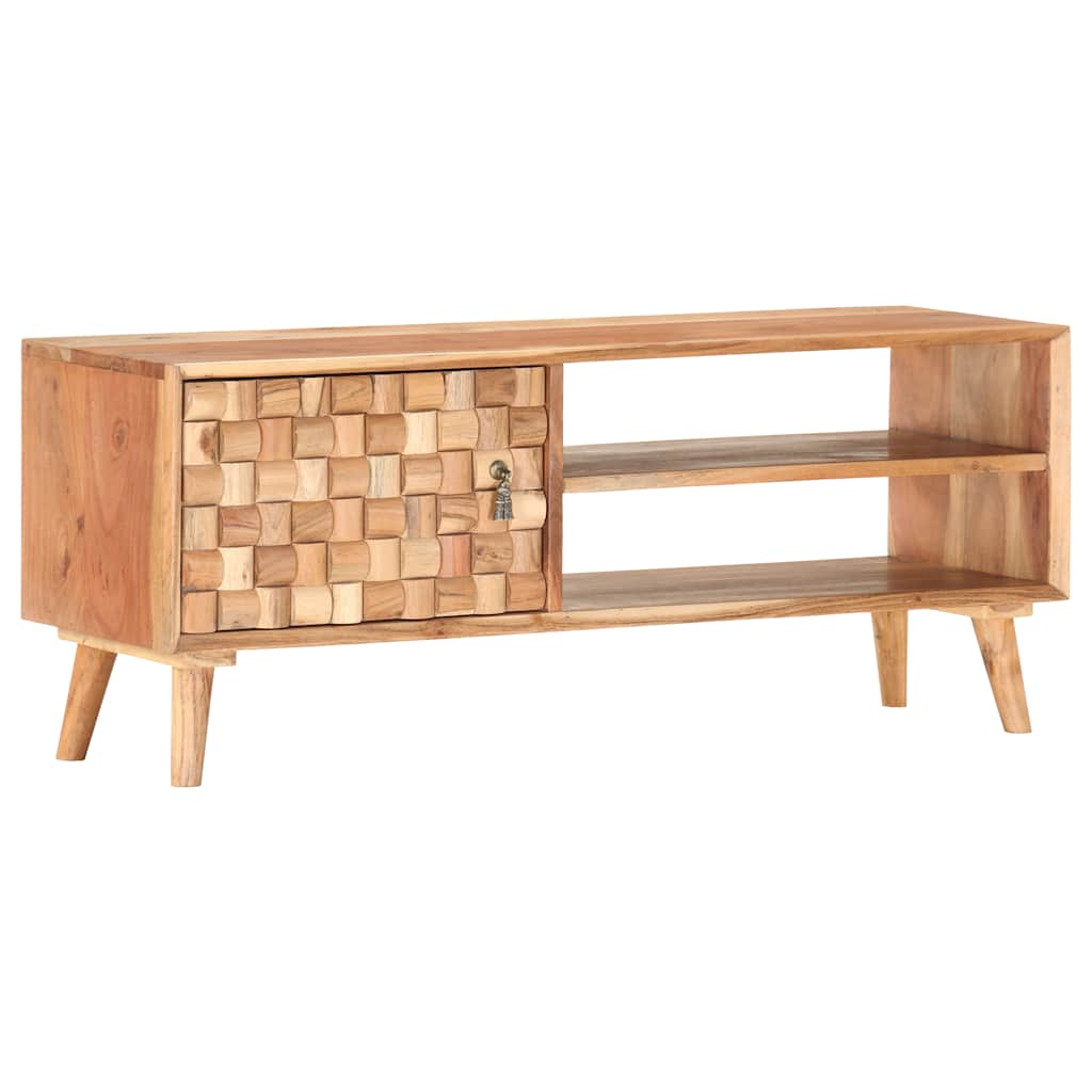 Mueble para TV de madera maciza de acacia 100x30x40 cm