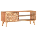 Mueble para TV de madera maciza de acacia 100x30x40 cm