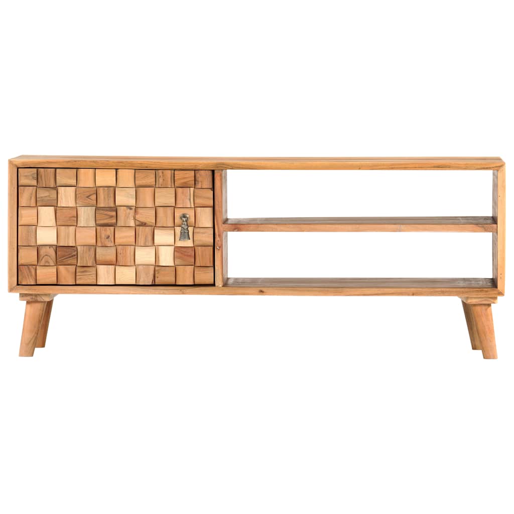 Mueble para TV de madera maciza de acacia 100x30x40 cm