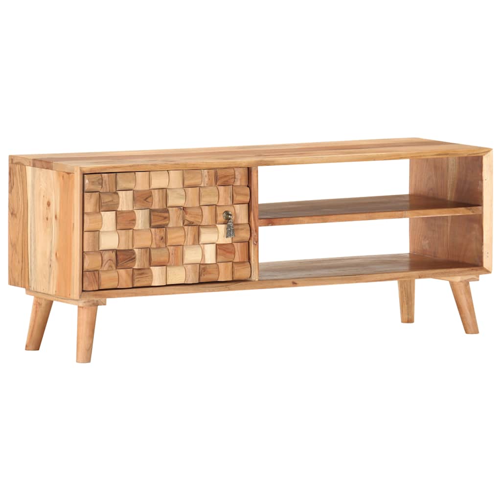 Mueble para TV de madera maciza de acacia 100x30x40 cm