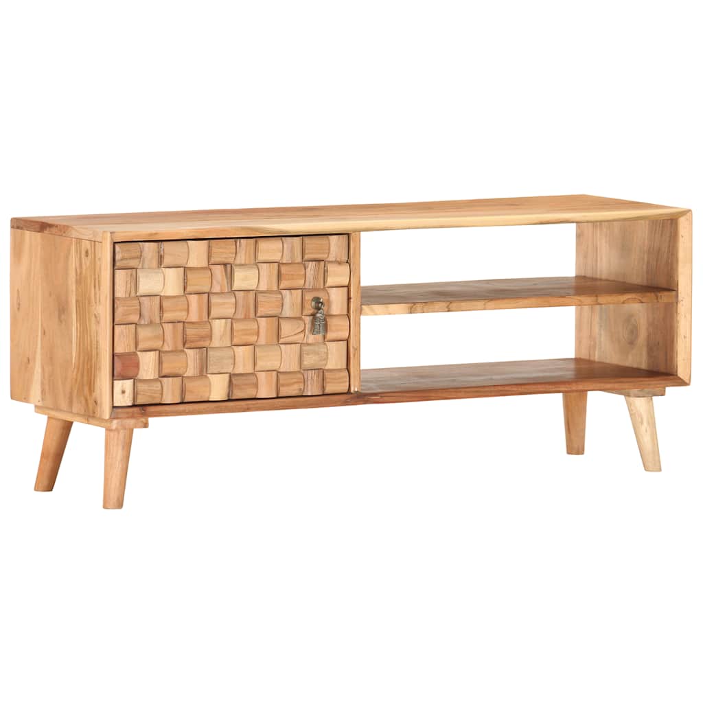 Mueble para TV de madera maciza de acacia 100x30x40 cm
