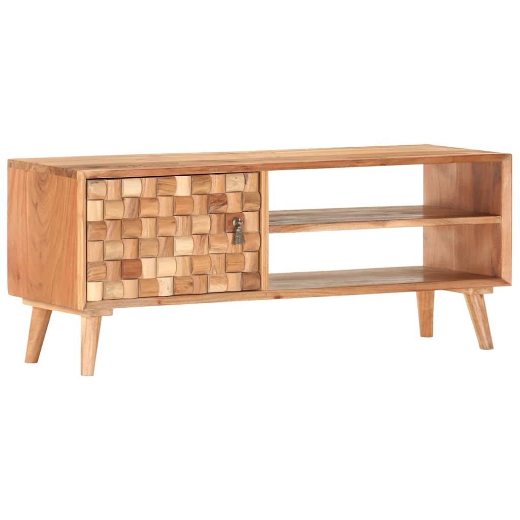 Mueble para TV de madera maciza de acacia 100x30x40 cm