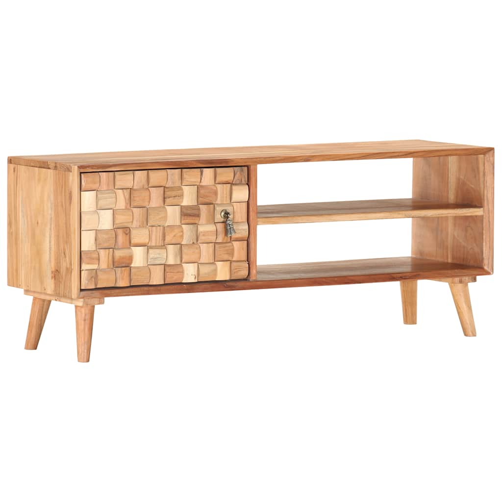 Mueble para TV de madera maciza de acacia 100x30x40 cm