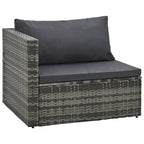 Set de muebles de jardín 5 pzas y cojines ratán sintético gris