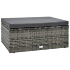 Set de muebles de jardín 5 pzas y cojines ratán sintético gris