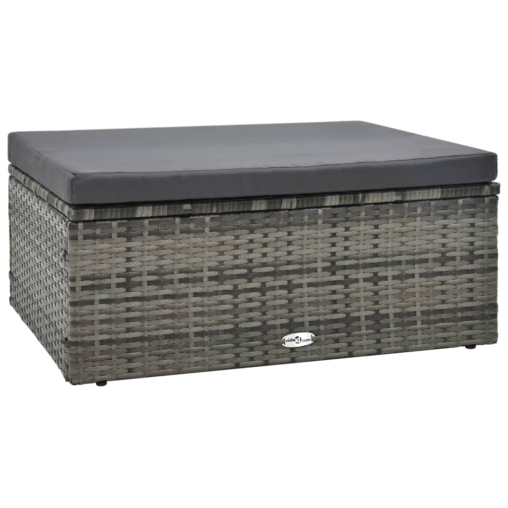 Set de muebles de jardín 5 pzas y cojines ratán sintético gris