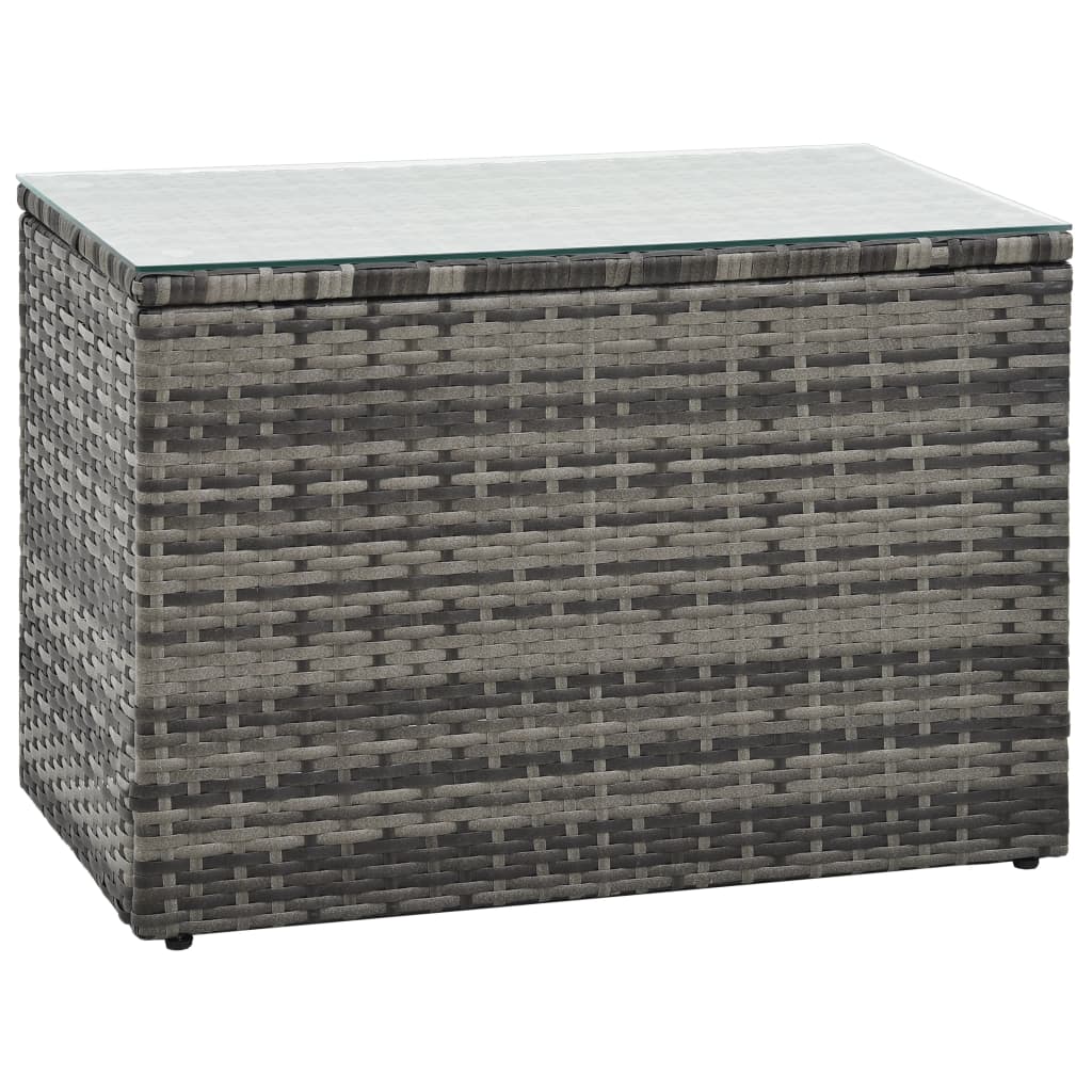 Set de muebles de jardín 5 pzas y cojines ratán sintético gris