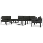 Sofá modular de esquina 1 ud con cojines aluminio antracita