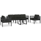 Sofá modular de esquina 1 ud con cojines aluminio antracita