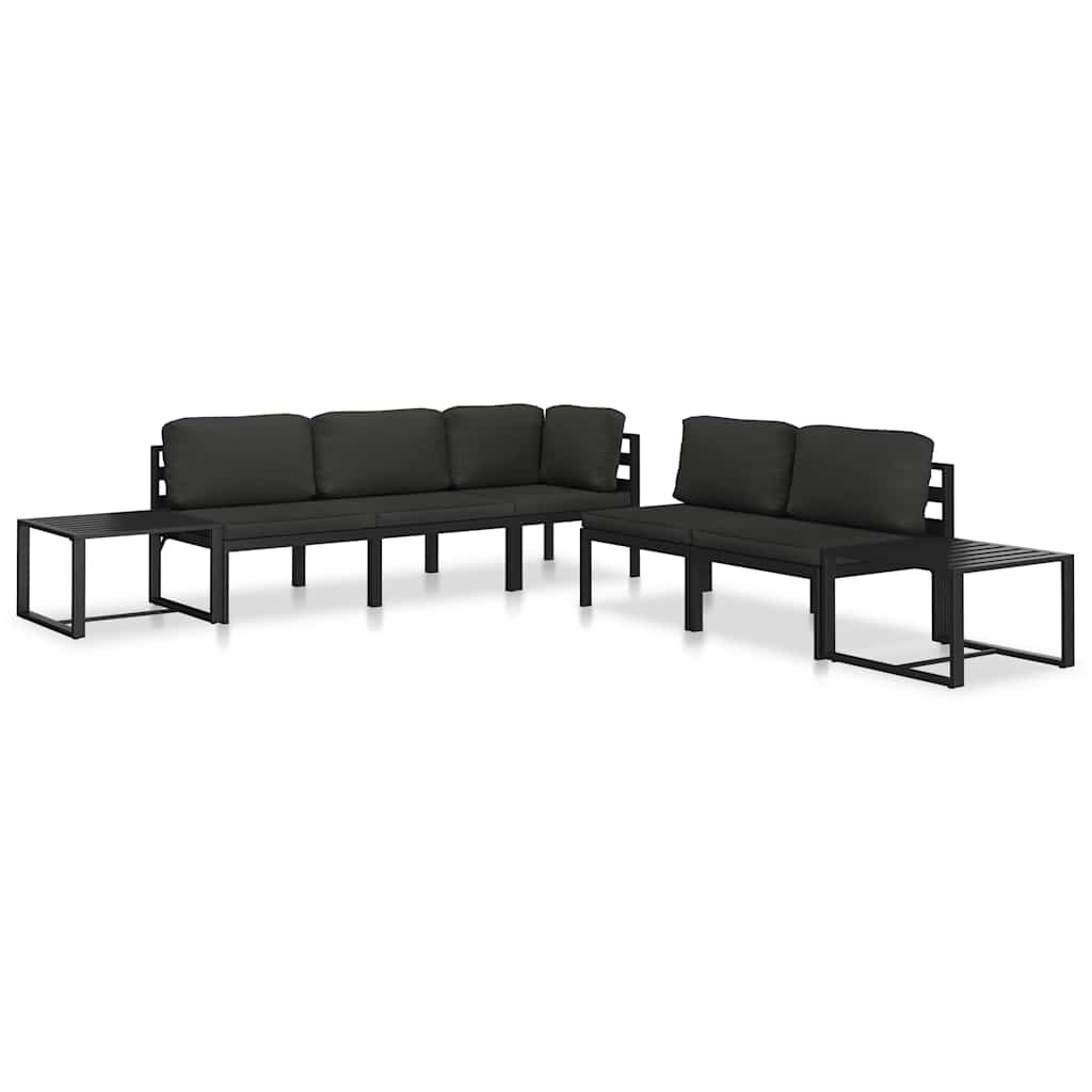 Sofá modular de esquina 1 ud con cojines aluminio antracita