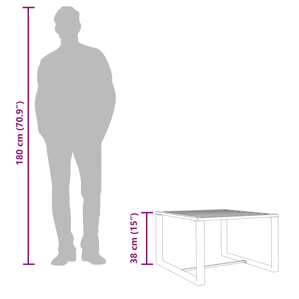 Mesa de centro de aluminio gris antracita