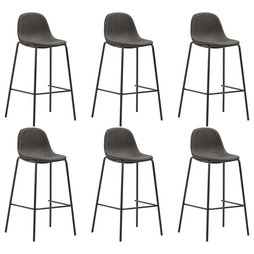 Taburetes de cocina 4 unidades tela gris oscuro