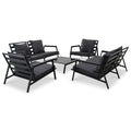 Muebles de jardín 5 pzas y cojines de aluminio gris oscuro