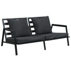 Muebles de jardín 5 pzas y cojines de aluminio gris oscuro