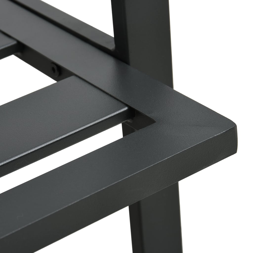 Muebles de jardín 5 pzas y cojines de aluminio gris oscuro