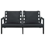 Muebles de jardín 5 pzas y cojines de aluminio gris oscuro