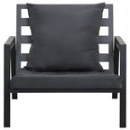 Muebles de jardín 5 pzas y cojines de aluminio gris oscuro