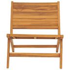 Silla de jardín con reposapiés de madera maciza de teca
