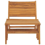 Silla de jardín con reposapiés de madera maciza de teca
