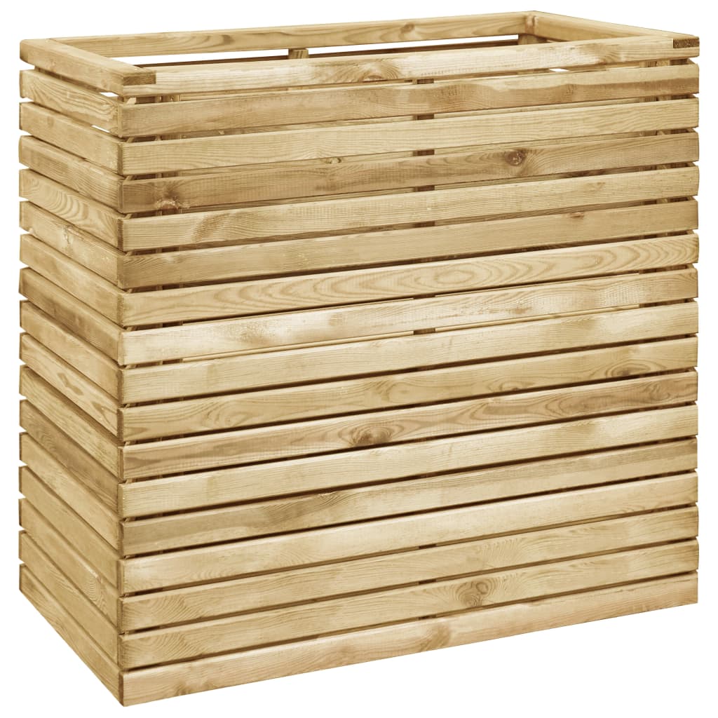 Arriate con 3 maceteros madera maciza de acacia