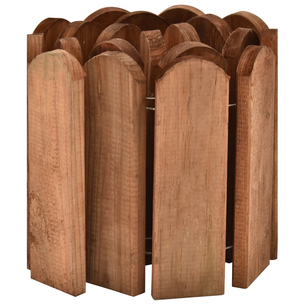 Rollo de borde de madera de pino impregnada marrón 120 cm