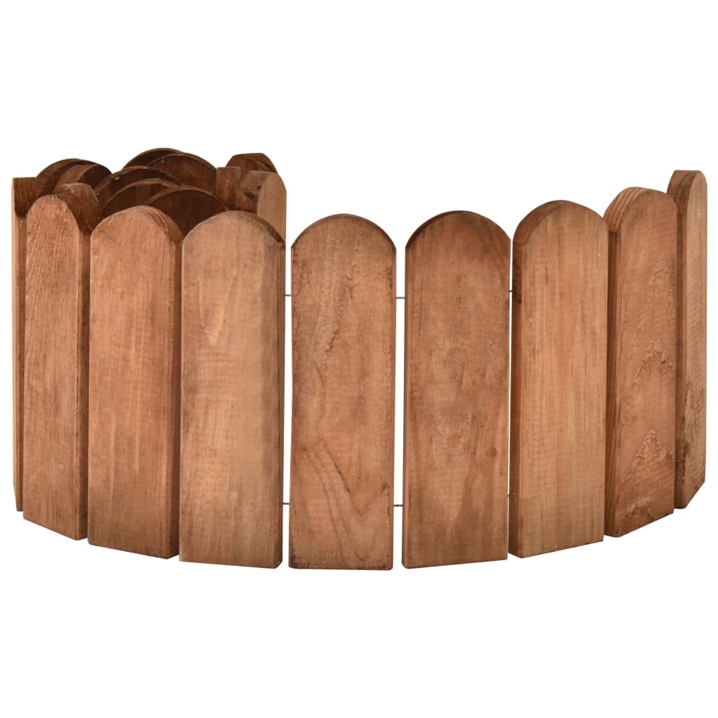 Rollo de borde de madera de pino impregnada marrón 120 cm