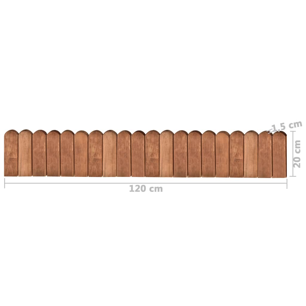 Rollo de borde de madera de pino impregnada marrón 120 cm