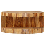 Mesa de centro redonda madera maciza de acacia 65x30 cm