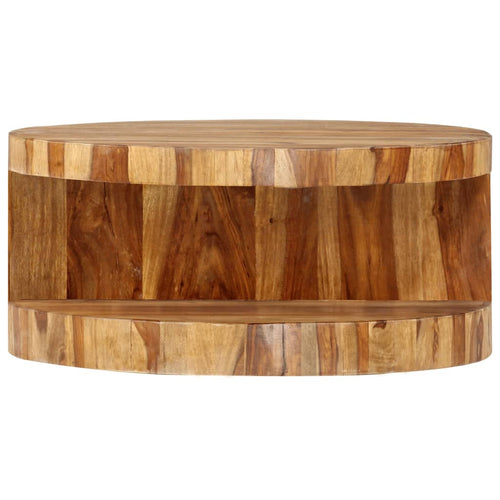 Round coffee table solid acacia wood 65x30 cm