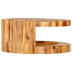 Mesa de centro redonda madera maciza de acacia 65x30 cm