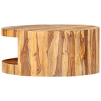 Mesa de centro redonda madera maciza de acacia 65x30 cm