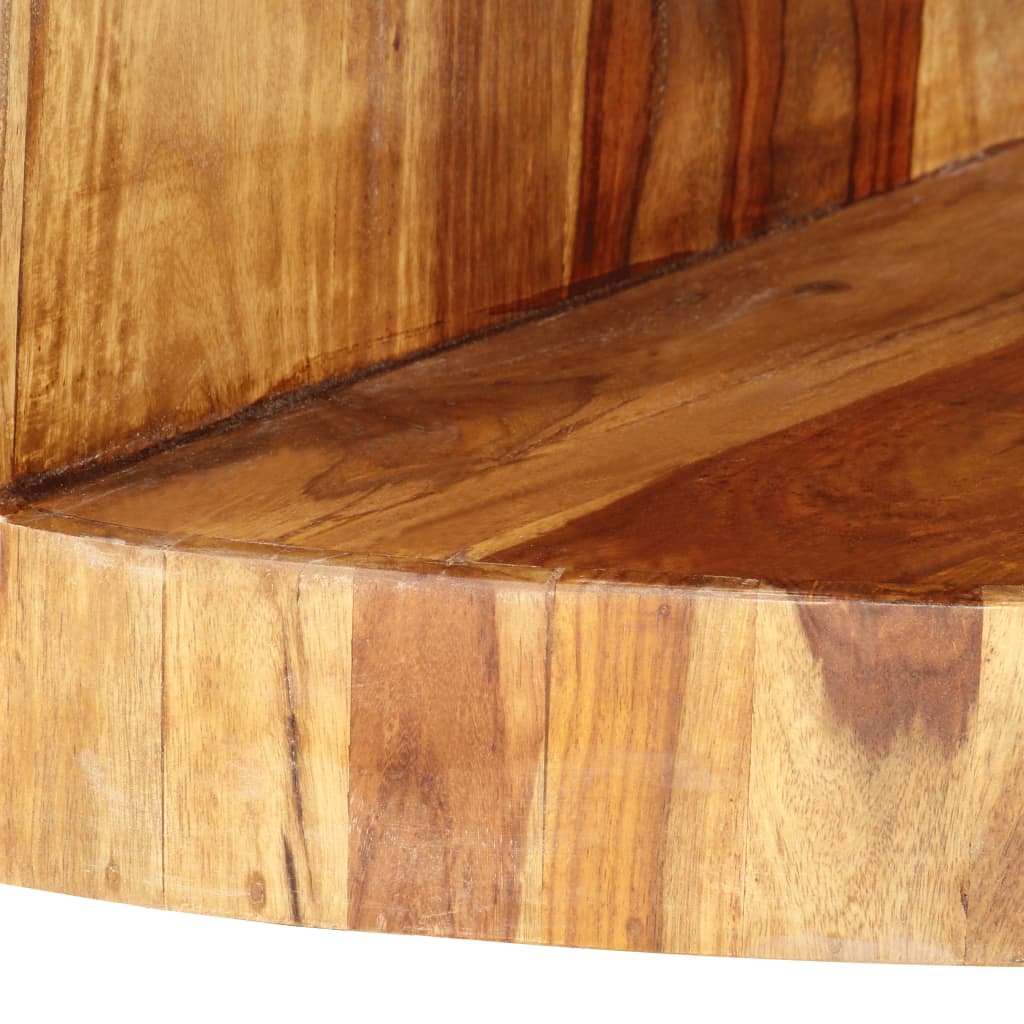 Mesa de centro redonda madera maciza de acacia 65x30 cm